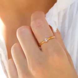 Bergkristall Ring aus vergoldetem Sterlingsilber