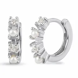 13,5 mm Zirkon Kreole in Silber