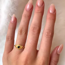 Onyx Ring aus vergoldetem Sterlingsilber