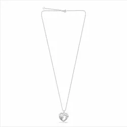 Herz Blumen Halskette aus Silber und Anhänger aus Silber