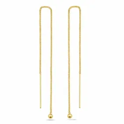 lange ketten ohrringe in vergoldetem Silber