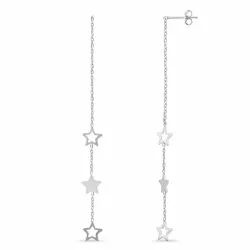 lange Stern ketten ohrringe in Silber