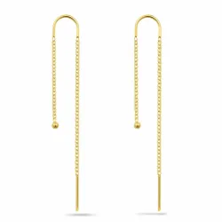 lange ketten ohrringe in vergoldetem Silber