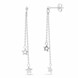 lange Stern ketten ohrringe in Silber