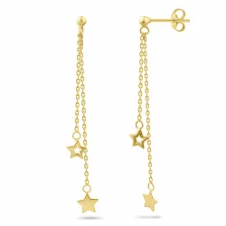 lange Stern ketten ohrringe in vergoldetem Silber