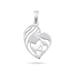 Herz Mutter und Kind Anhänger aus Silber