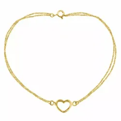Fußkette aus vergoldetem sterlingsilber und herzförmiger anhänger aus vergoldetem sterlingsilber