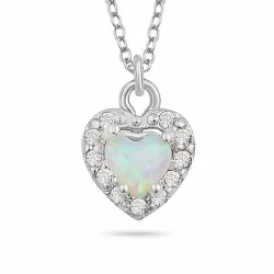 Herz künstliche Opal Halskette aus Silber