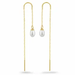 Perle ketten ohrringe in vergoldetem Sterlingsilber