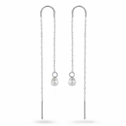 Shell Perle ketten ohrringe in Silber