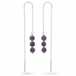 Amethyst ketten ohrringe in Silber - Loom Stones