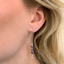 Amethyst ketten ohrringe in Silber - Loom Stones