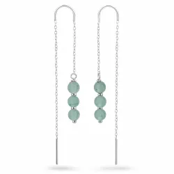 Jadestein ketten ohrringe in Silber - Loom Stones