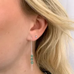 Jadestein ketten ohrringe in Silber - Loom Stones