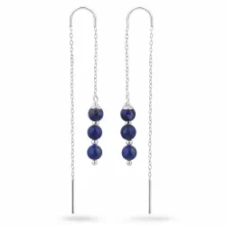 Lapis Lazuli ketten ohrringe in Silber - Loom Stones