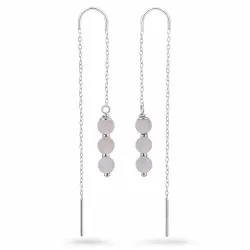 altrosa Quarz ketten ohrringe in Silber - Loom Stones