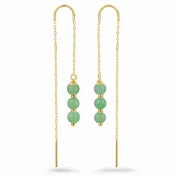 Amazonit ketten ohrringe in vergoldetem Silber - Loom Stones