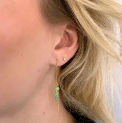 Amazonit ketten ohrringe in vergoldetem Silber - Loom Stones