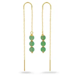 Jadestein ketten ohrringe in vergoldetem Silber - Loom Stones