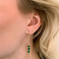 Malachit ketten ohrringe in vergoldetem Silber - Loom Stones