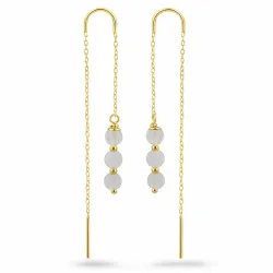 Mondstein ketten ohrringe in vergoldetem Silber - Loom Stones