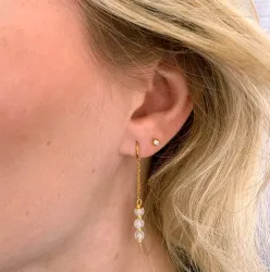 Mondstein ketten ohrringe in vergoldetem Silber - Loom Stones