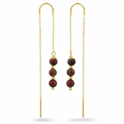 rotem jasper ketten ohrringe in vergoldetem Silber - Loom Stones