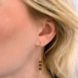 rotem jasper ketten ohrringe in vergoldetem Silber - Loom Stones