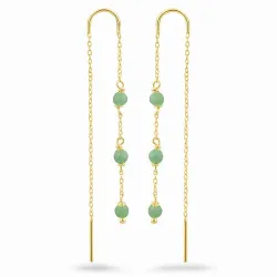 Amazonit ketten ohrringe in vergoldetem Silber - Loom Stones