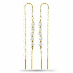 Perle ketten ohrringe in vergoldetem Silber