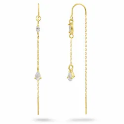 Zirkon ketten ohrringe in vergoldetem Silber