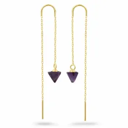 Amethyst ketten ohrringe in vergoldetem Silber