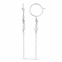 grünen Achat ketten ohrringe in Silber - Loom Stones