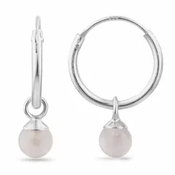 12 mm altrosa Quarz Kreole in Silber - Loom Stones