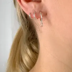 12 mm altrosa Quarz Kreole in Silber - Loom Stones