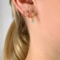 12 mm Amazonit Kreole in vergoldetem Silber - Loom Stones