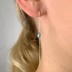 blauem Topas-Glas ketten ohrringe in Silber - Loom Stones