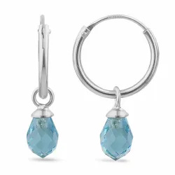 12 mm Topas-Glas Kreole in Silber - Loom Stones