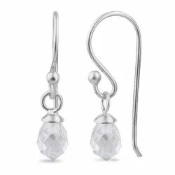 weißen Zirkon Ohrhänger in Silber - Loom Stones