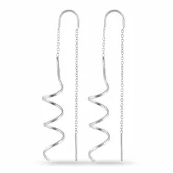 lange ketten ohrringe in Silber