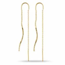 lange ketten ohrringe in vergoldetem Silber