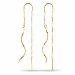 lange ketten ohrringe in vergoldetem Silber