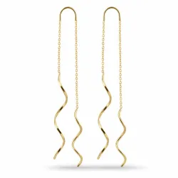 lange ketten ohrringe in vergoldetem Silber