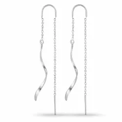 lange ketten ohrringe in Silber