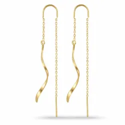 lange ketten ohrringe in vergoldetem Silber