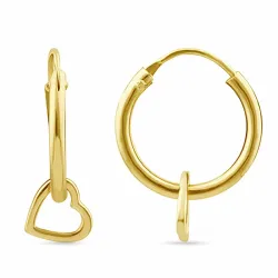 12 mm Herz Kreole in vergoldetem Silber