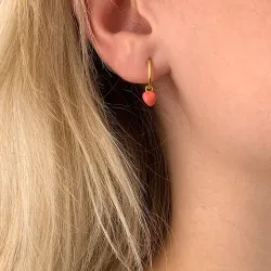 12 mm Herz Emaille Ohrringe in vergoldetem Silber