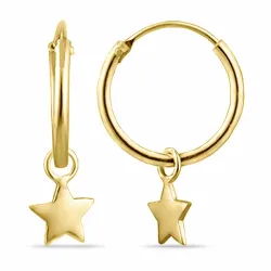 12 mm Stern Kreole in vergoldetem Silber