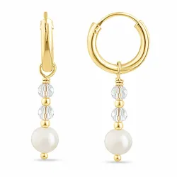 14 mm Perle Kreole in vergoldetem Silber