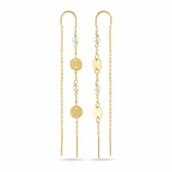 lange ketten ohrringe in vergoldetem Silber